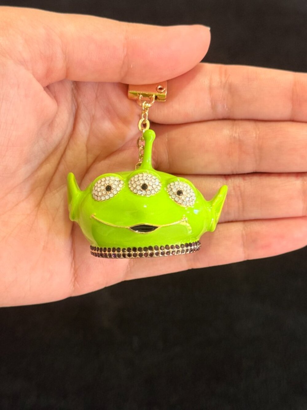 BaubleBar Toy Story Enamel Rhinestone Bling Alien Head Keychain Bag Charm